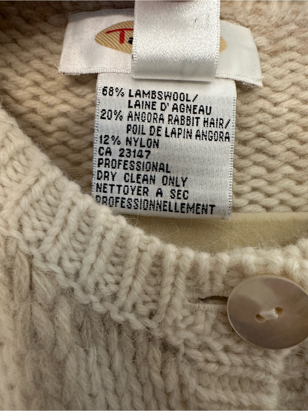Talbots Cream and Tan Plaid Button-Front Cardigan - Picture 5 of 6